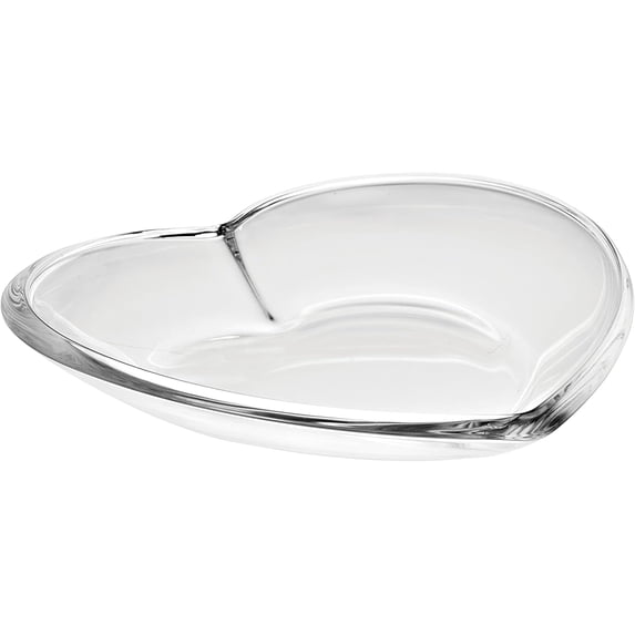 Barski Glass Tray - Shallow Bowl - Heart Shaped - - for Fruits - Cake - Chocolates - Petit Four - 10" W - Made in Europe