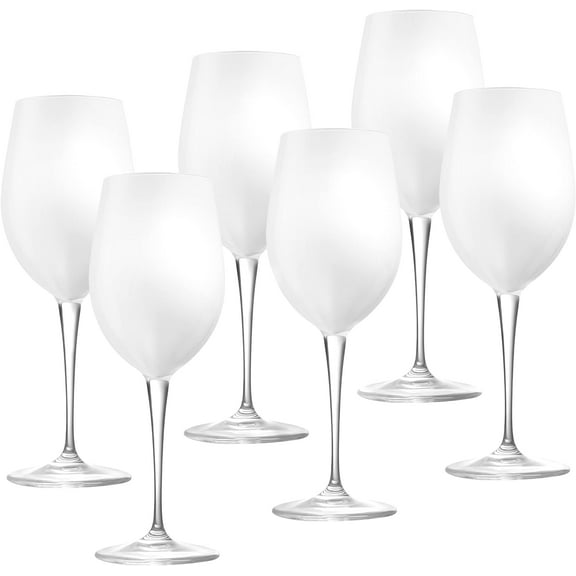 Barski Goblet - Red Wine Glass - Crystal Glass - Water Glass - Opal White - Stemmed Glasses - Set of 6 Goblets - 18 oz Made in Europe