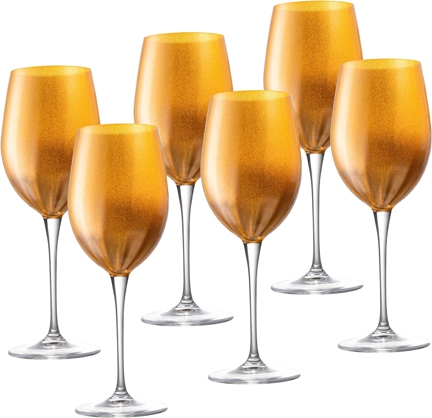 Barski Goblet - Red Wine Glass - Water Glass - Glass is Decorated in Gold - Stemmed Glasses - Set of 6 Goblets - Glass Crystal - 18 oz Made in Europe