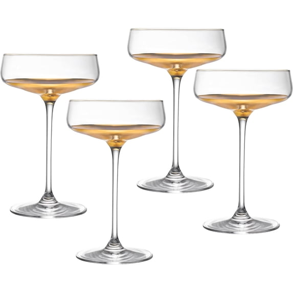 Barski Handmade Glass Champagne Saucer with Gold Dipped Bottom