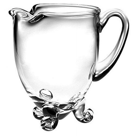 Barski Handmade Round Footed Glass Pitcher with handle, With Spout, Ice Lip, 26 oz., 6.25"H, Made in Europe
