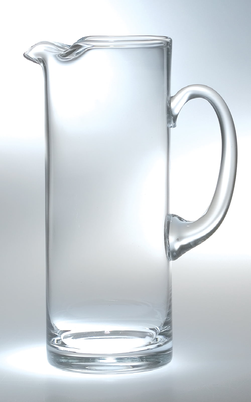 Barski Handmade Straight Sided Glass Pitcher with handle , With Spout, Ice Lip, 54 oz. 11" H, Made in Europe
