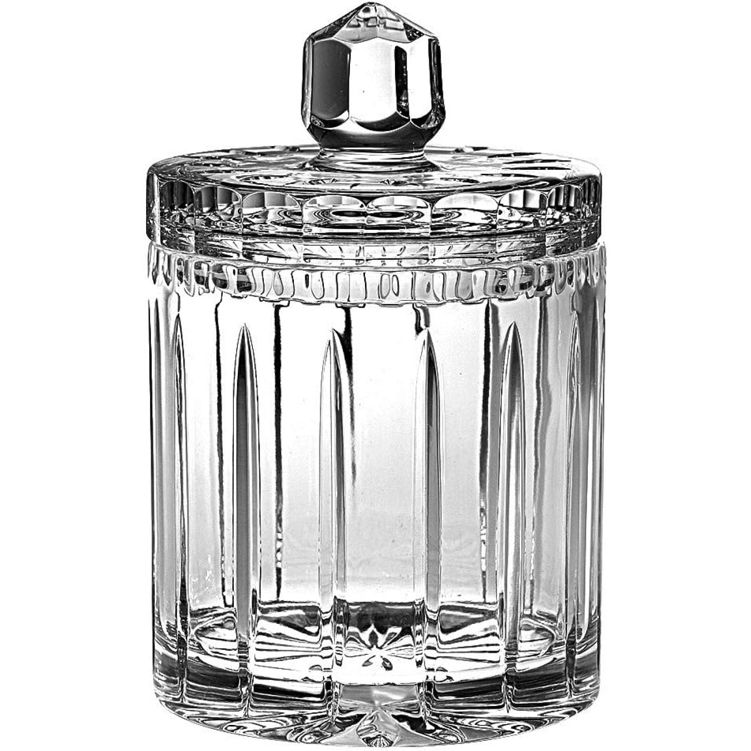 Barski Handmade Lead Crystal Cookie Jar - 7 Inch, 1/2 Liter, Hand-Cut & Mouth-Blown In Europe, Elegant Display