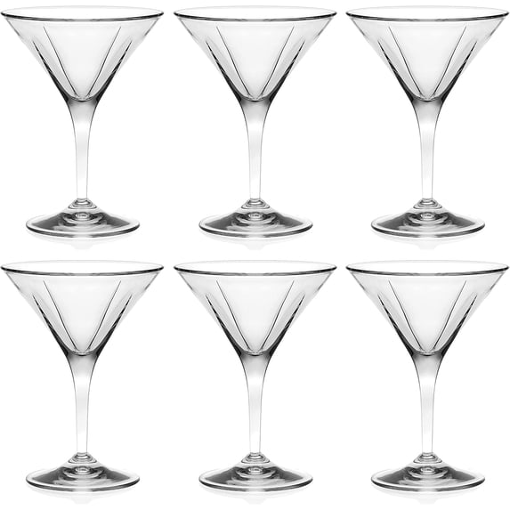 Barski Martini - Glasses - Classic Clear - Set of 6 - Stemmed Made in Europe - 5 oz.