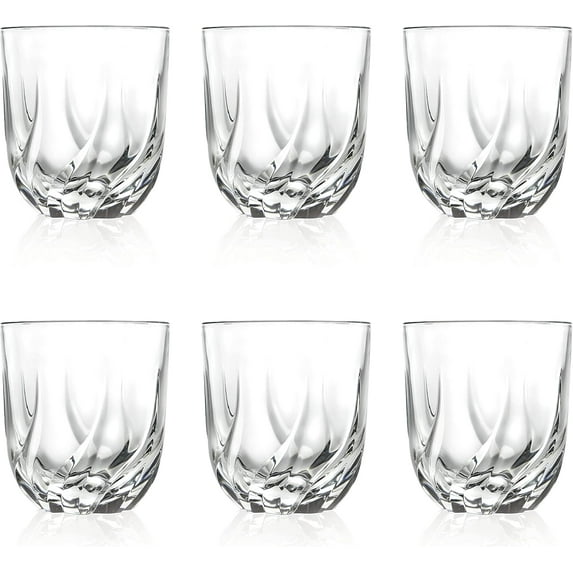Barski Tumbler Glass - Double Old Fashioned - Set of 6 - Glasses - Designed DOF Crystal Glass Tumblers - For Whiskey - Bourbon - Water - Beverage - Drinking Glasses - 13.5 oz. - Made in Europe