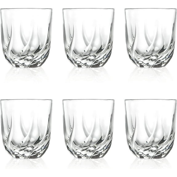Barski Tumbler Glass - Double Old Fashioned - Set of 6 - Glasses - Designed DOF Crystal Glass Tumblers - For Whiskey - Bourbon - Water - Beverage - Drinking Glasses - 13.5 oz. - Made in Europe