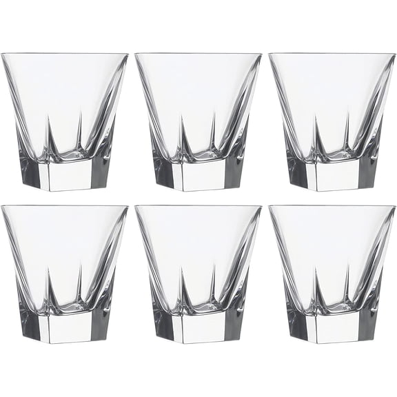 Barski Tumbler Glass - Double Old Fashioned - Set of 6 - Glasses - Designed DOF Crystal Glass Tumblers - For Whiskey - Bourbon - Water - Beverage - Drinking Glasses - 9.25 oz. - Made in Europe