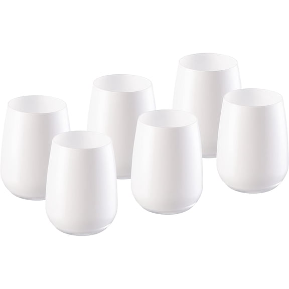 Barski Tumbler Glass - Double Old Fashioned - Set of 6 Glasses - White DOF Rock tumblers - Stemless Crystal Glass For Whiskey - Bourbon - Beverage - Drinking Glasses - 13 oz. - Made in Europe