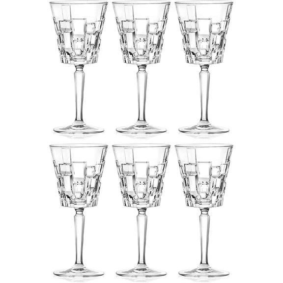 Barski Wine Glass - Goblet - White Wine - Water Glass - Stemmed Glasses - Set of 6 Goblets - Crystal like Glass - 6.8 oz. Beautifully Designed Made in Europe
