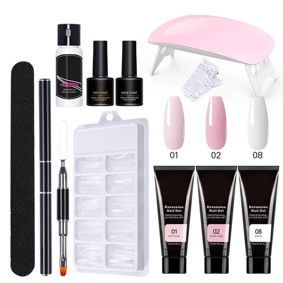 Barsme 150ML Nail Extension Set with 15 ml x 7 Colours Suitable for Beginners