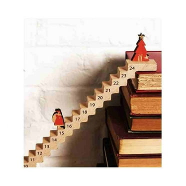 Barsme Christmas Santa Claus Stairs Advent Calendar 2024,Climbing Wood Stairs,Christmas Advent Calendar,Christmas Countdown Calendar Desk Decoration
