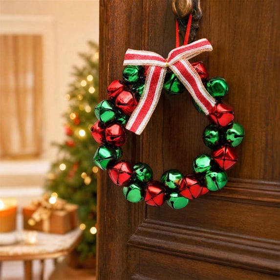 Display Decoration Barsme Christmas Wreath With Jingle Bells, Hanging Garland Decoration ...