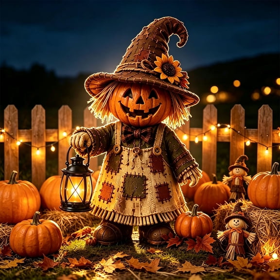 Barsme Halloween Pumpkin Man With Lighting lantern Figurine,Warm LED Lantern Collectible Statue, Cute Spooky Halloween Decor For Tabletop Mantel Shelf Desk And Party Display