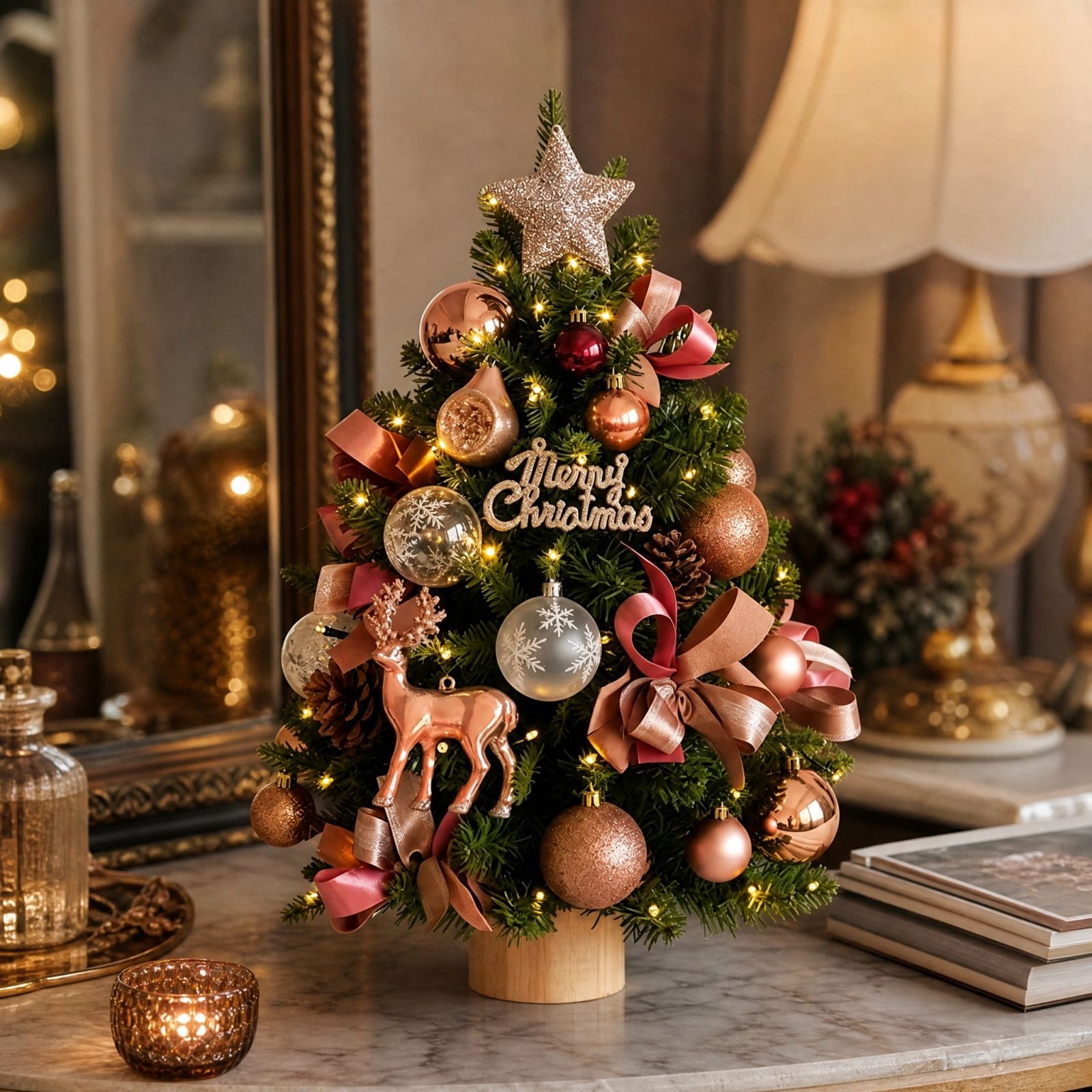 Barsme Mini Christmas Tree Tabletop Decoration, Artificial Desk Tree ...