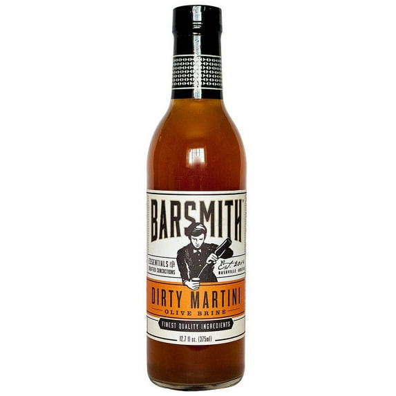 Barsmith Bar Essentials Dirty Martini Mix with Freshly Pressed Olives, Rich and Salty Flavor 12.7 oz Bottle