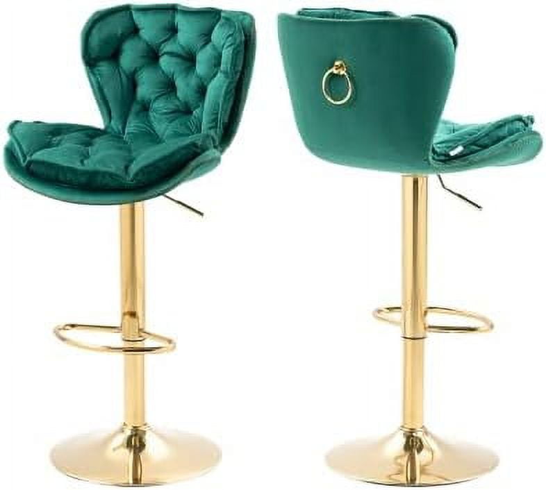 Barstool Adjustable Counter Height Velvet Stool with Metal Base