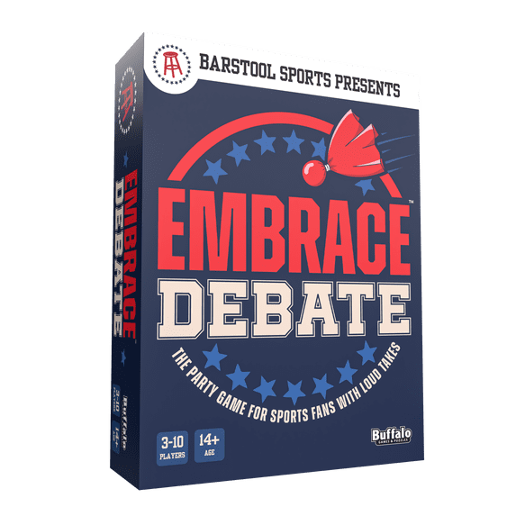 Buffalo Games - Embrace Debate - Official Barstool Sports Party Game | Ultimate Showdown of Opinions and Hot Takes | Hilarious Fast-Paced Group Debates | Adults 14+, 2+ Players