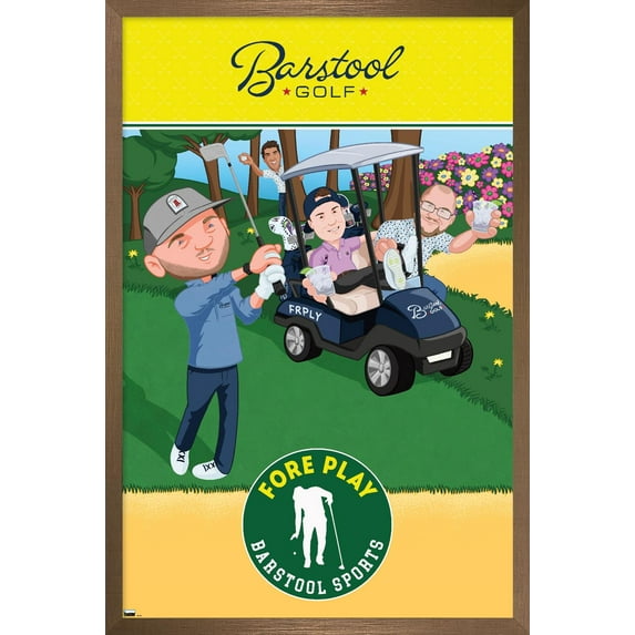 Barstool Sports - Fore Play Wall Poster, 22.375" x 34" Framed