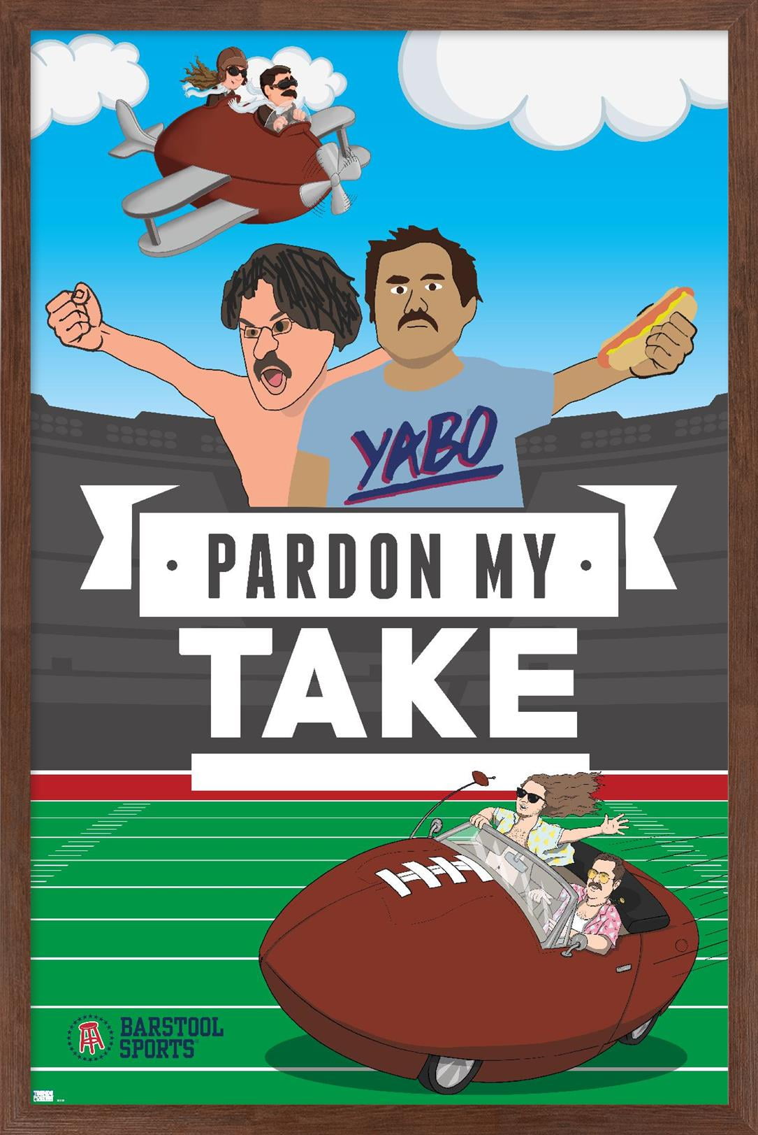 Barstool Sports - Pardon My Take Wall Poster, 22.375" x 34" Framed