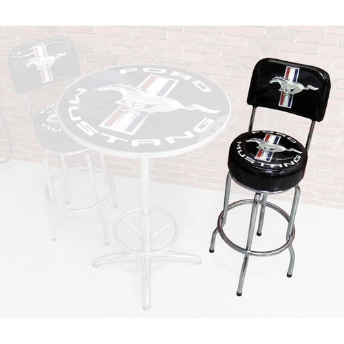 Barstool With Backrest Ford Mustang Tri-Bar Running Horse