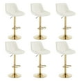 thumbnail image 1 of Barstools Set of 6, Swivel Counter Height Adjustable Barstools with Back, Upholstered Velvet Bar Chair with Footrest, Modern Armless Kitchen Island Stool, Cream, 1 of 1