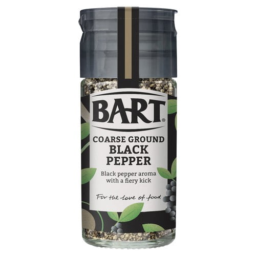 Bart Black Pepper Coarse Ground 38g, British Import (Pack of 2)
