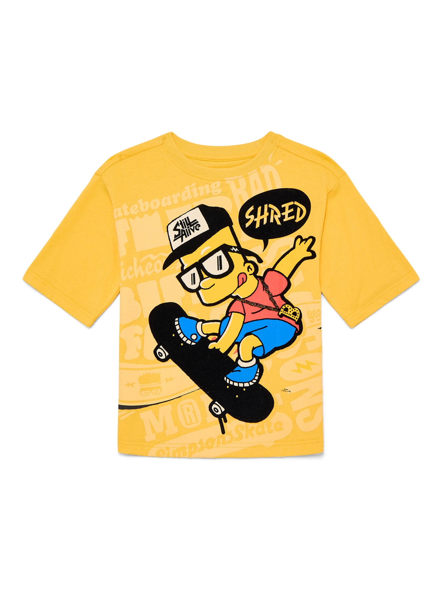 Bart Simpson Boys Graphic Tee with Short Sleeves, Sizes 4-18