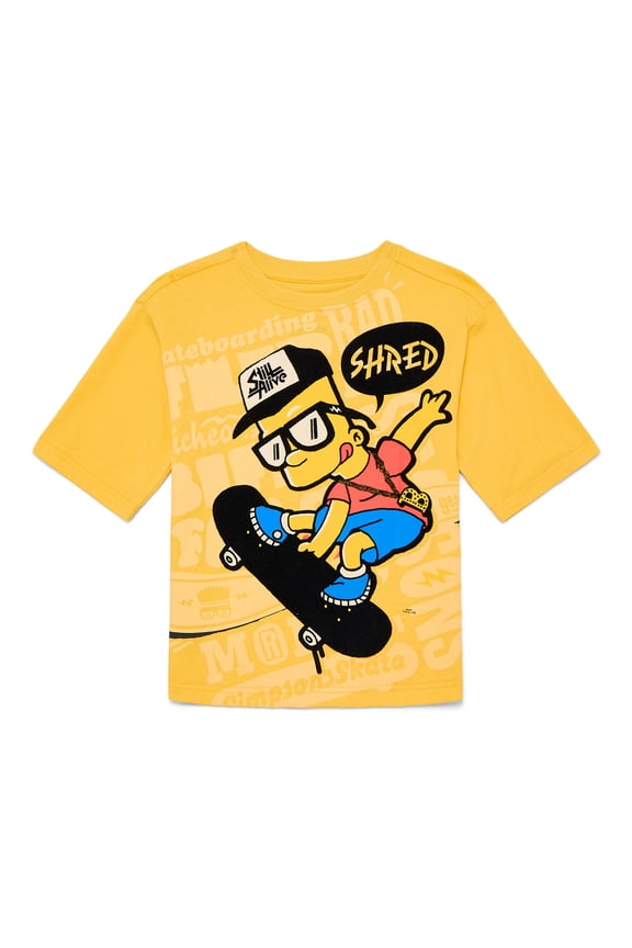 Bart Simpson Boys Graphic Tee with Short Sleeves, Sizes 4-18