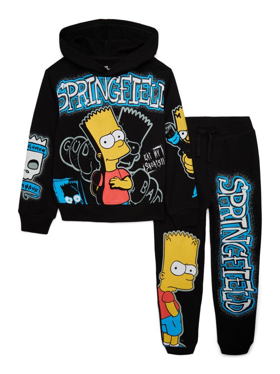 (New without tags) Bart Simpson Boys Graphic Hoodie and Joggers Set, 2-Piece, Sizes 4-20