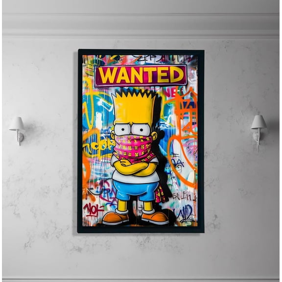 Bart Simpson Masked Street Art Illustration from The Simpsons Featuring a Bold Graffiti Pop Art Scene – Size 24x36 Unframed Poster