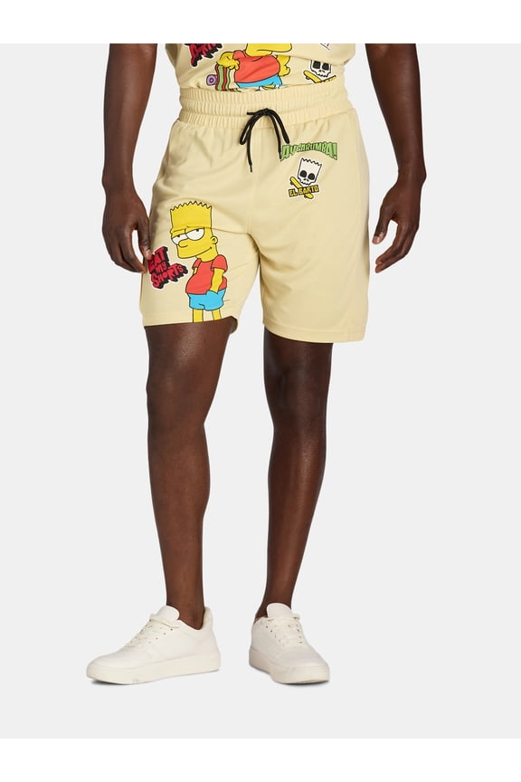 Bart Simpson Men's Graphic Mesh Shorts, Sizes S-XXL