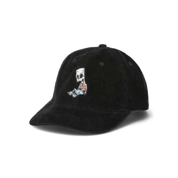 Bart Simpson Men's Skeletons Corduroy Baseball Cap, Black