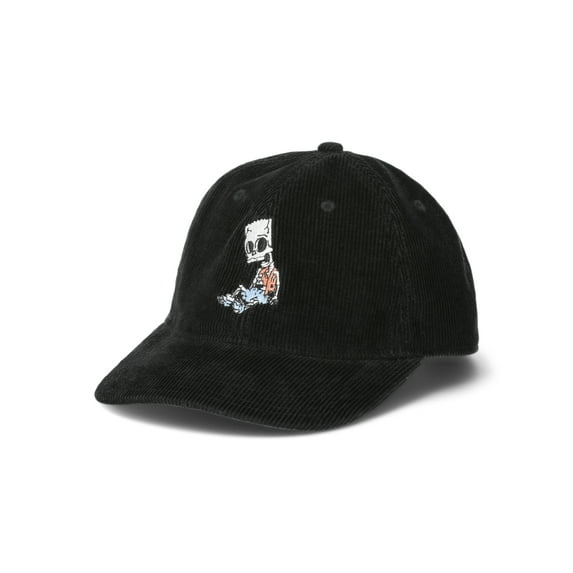 Bart Simpson Men's Skeletons Corduroy Baseball Cap, Black