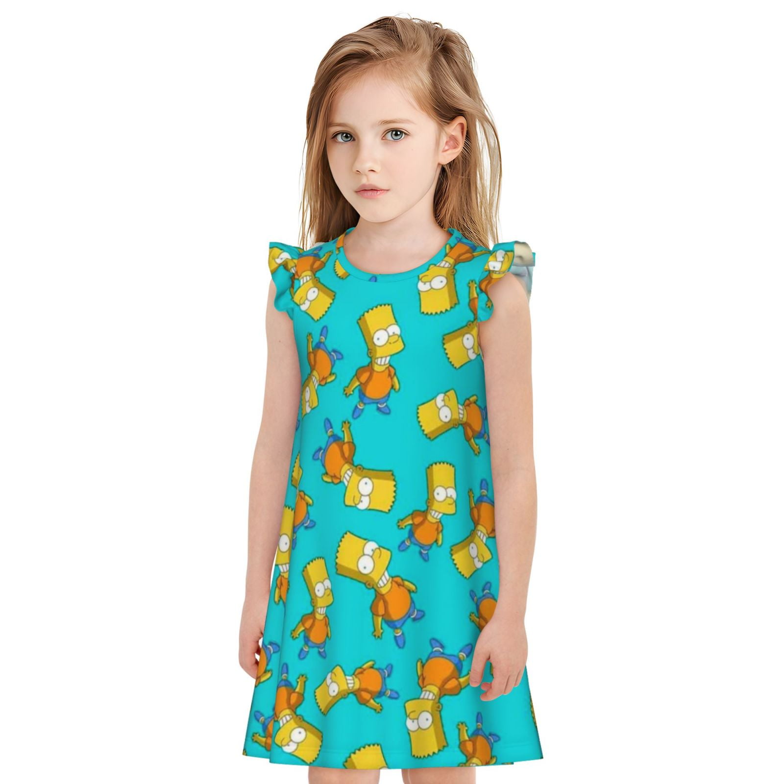 Bart The Simpsons Girl's Nightgowns Pajamas Dress Soft Children ...