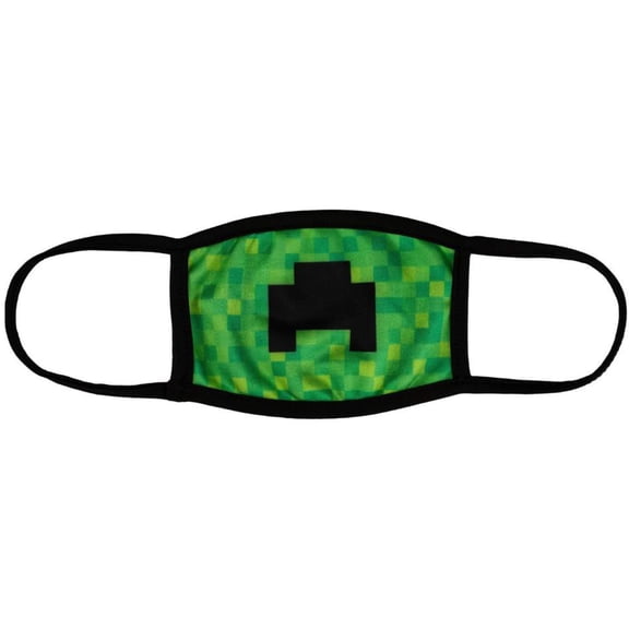 Bartact Kids Reversible 2 Ply Polyester Reusable Washable Face Mask Cover w/ Filter Slot, Small, Minecraft Creeper