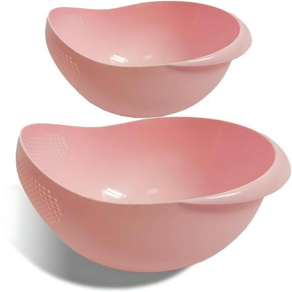 Bartans Plastic Colander Bowl for Rice, Pasta, Fruit, Vegetable Washer Strainers Basket Pink 1 Pc