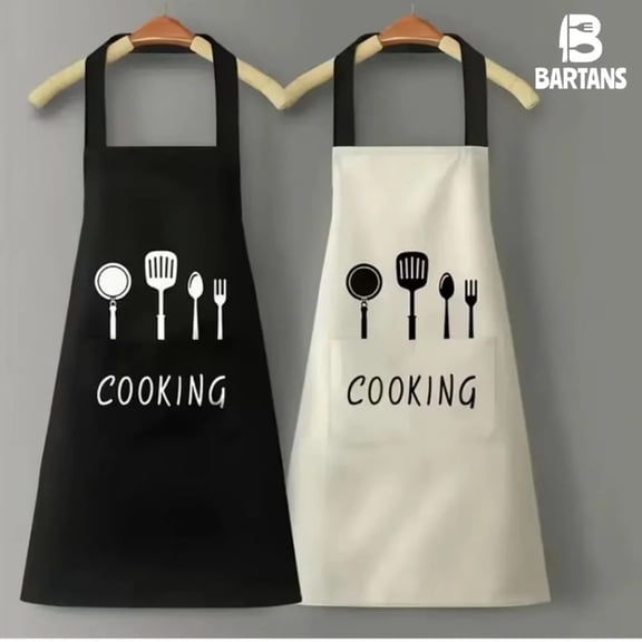 B BARTANS Cotton Waterproof Oil-Resistant 2-Pocket Cooking Apron