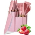 thumbnail image 1 of Bartans Silicone Cooking Utensils Set, BPA Free Heat Resistant Pink Baking Tools Kitchen Knife 19 Pc, 1 of 6