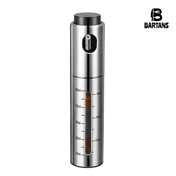 Bartans Stainless Steel Refillable Oil Spray Bottle, Vinegar Sprayer, Spritzer and Mister 100 ml