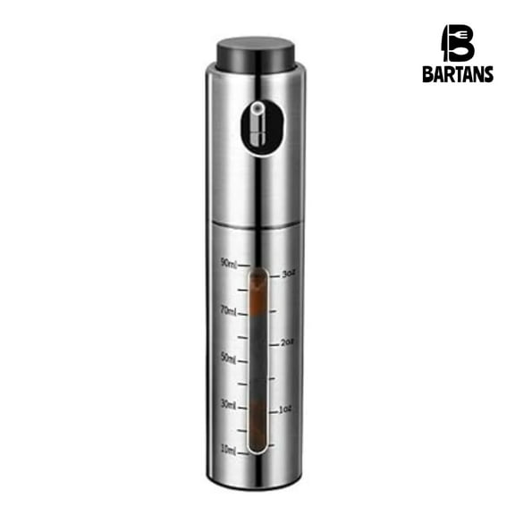 Bartans Stainless Steel Refillable Oil Spray Bottle, Vinegar Sprayer, Spritzer and Mister 100 ml