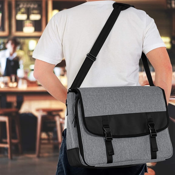 Bartender Bag, Travel Bag for Bar Tools Set, Bartender Kits Storage with Padded Compartments for Wine Bottles, for Home Indoor Outdoor  Party, Gray (Bag ONLY)