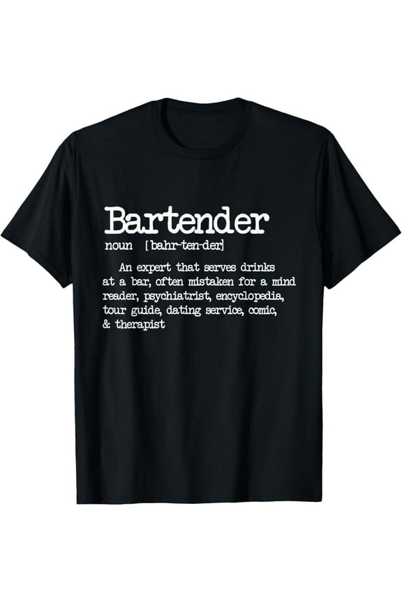 Bartender Definition Funny Cocktail Bar Mixologist T Shirt T-Shirt