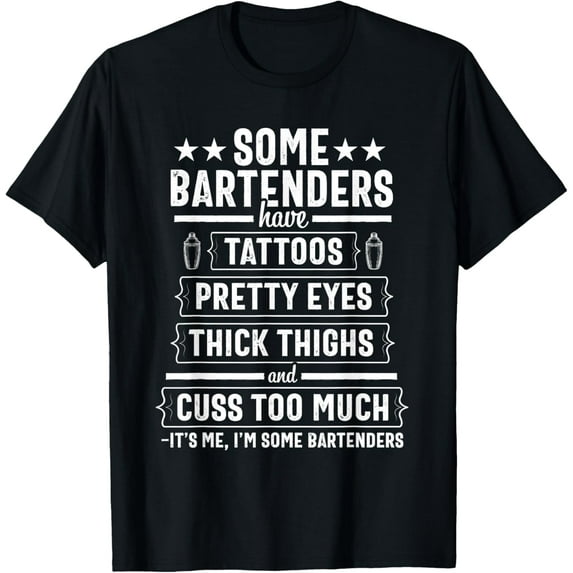 Bartender Gift Women Men Thighs Funny Bartending Mixologist T-Shirt