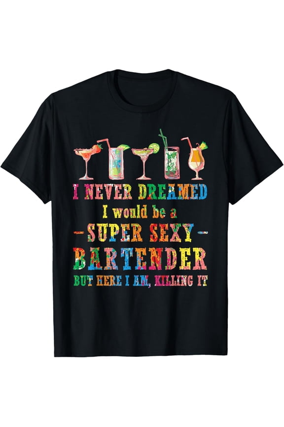 t-shirt Bartender Humor Sayng Funny For Bar Owner Waiter Bartender T-Shirt mens,black,women,funny,journey,Crew Neck, Short Sleeve,printing