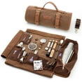 thumbnail image 1 of Bartender Kit Bag with Cocktail Shaker Set - Waxed Canvas, Traveling Bar Tools Bag with 17-Pc Cocktail Kit - Travel Mixology Bartending Kits - Mobile Bar Bag with Strap & Accessories - Silver, 1 of 1