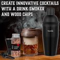 thumbnail image 1 of Bartender Kit with Whiskey Smoker 13 pcs Bamboo Stand Cocktail Set Black Matte, 1 of 6