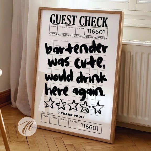 Bartender Quote Art Print, Trendy Bar Cart Decor UNFRAMED PAPER POSTER, Home Decor, Vintage Gift, Living Room Dercor