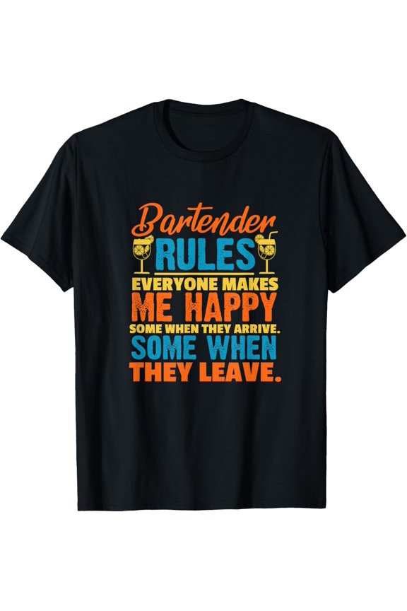 Bartender Rules Funny Bartending Bar T-Shirt