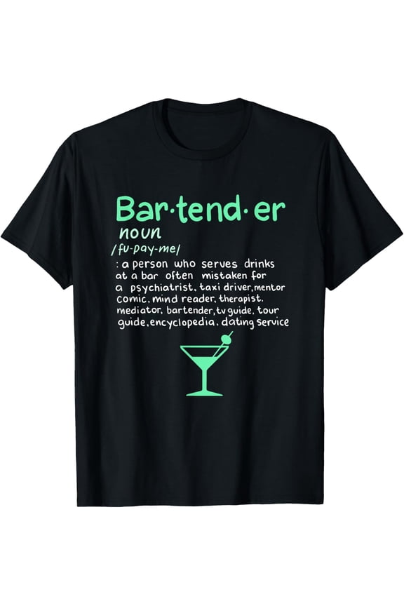 Bartender Shirt Funny Definition Gift for mixologists T-Shirt