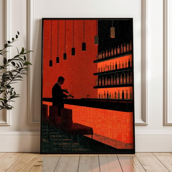 Bartender Silhouette Poster
